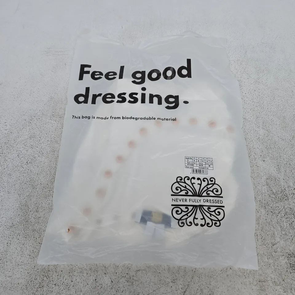 BAGGED NEVER FULLY DRESSED WHITE STUDDED RIB VEST – UK SIZE S