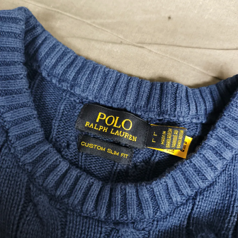 Polo Ralph Lauren Custom Slim Fit Knit Sweater – Blue, Size L