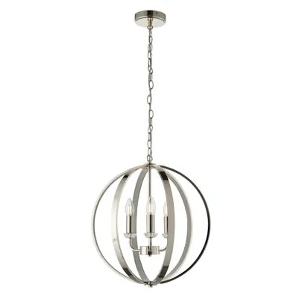 BOXED KORSEN 3-LIGHT SPHERE CHANDELIER (1 BOX)