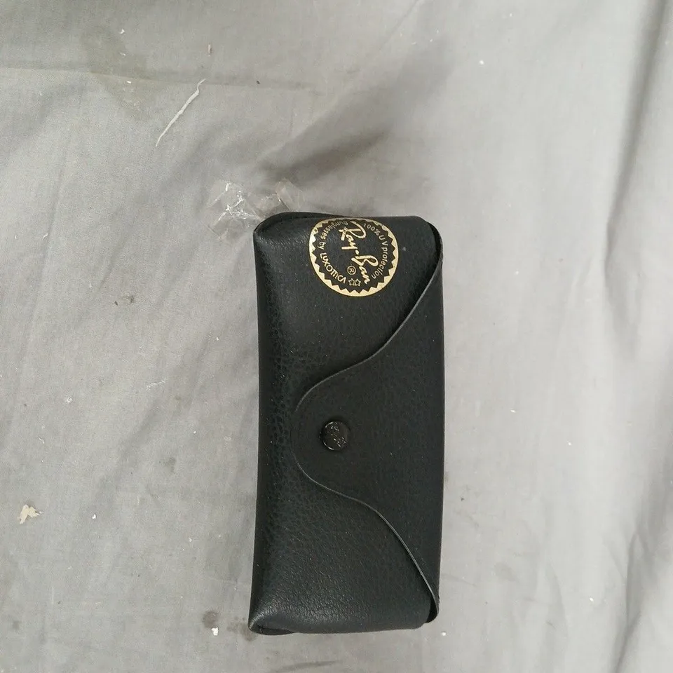 RAY-BAN SUNGLASSES – BLACK FRAME WITH LEATHER HARD CASE, INCLUDES BOX