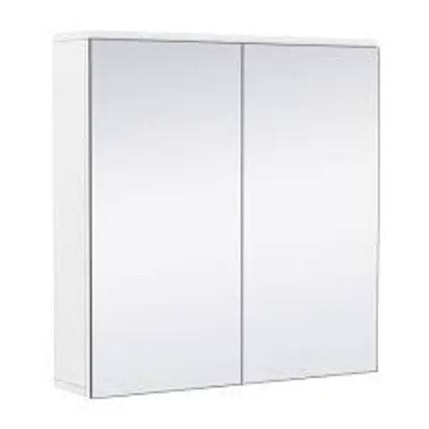 BOXED YAHEETECH BATHROOM MIRROR STORAGE CABINET WALL MOUNTED CABINET - WHITE