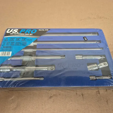 US PRO 9-PIECE EXTENSION BAR SET FOR 1/4IN, 3/8IN AND 1/2IN DRIVE