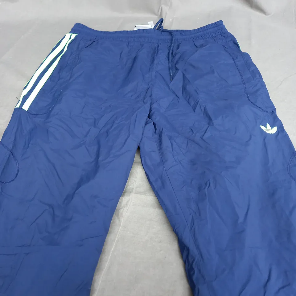 ADIDAS BLUE TRACKSUIT PANTS - LARGE