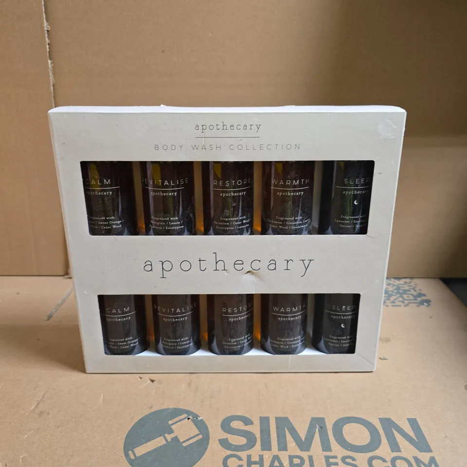 APOTHECARY BODY WASH COLLECTION 10 X 100ML ASSORTED SCENTED BOTTLES