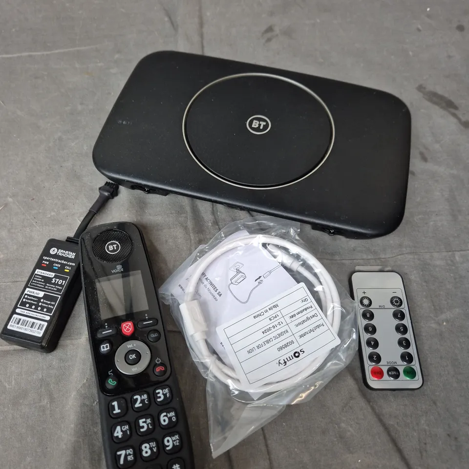 APPROXIMATELY 10 ASSORTED ELECTRICAL PRODUCTS TO INCLUDE ROUTERS, TELEPHONES, REPLACEMENT REMOTES ETC 