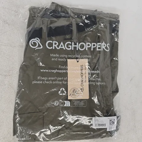 BAGGED CRAGHOPPERS MEN'S KIWI CLASSIC TROUSERS IN WILD OLIVE SIZE UK 32