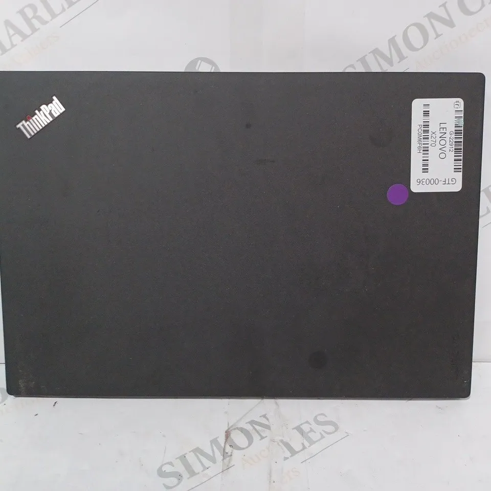LENOVO X270 THINKPAD LAPTOP IN BLACK