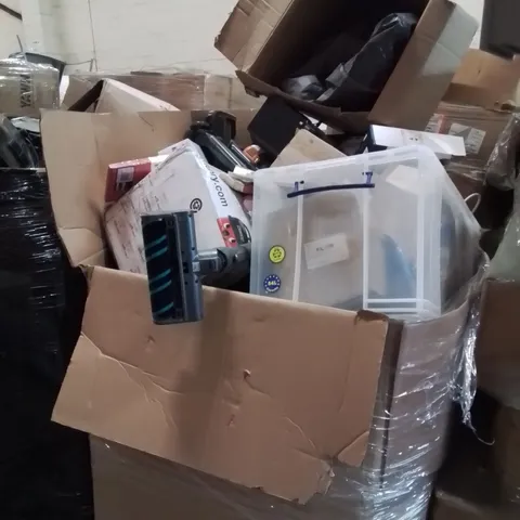 PALLET OF ASSORTED HOUSEHOLD GOODS AND PRODUCTS TO INCLUDE;HOOVER,BATHROOM CABINET,TOOLBOX