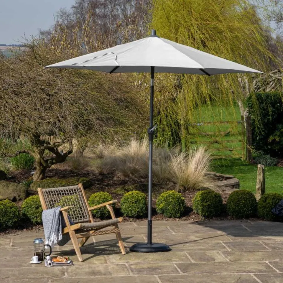 PLATINUM RIVA 300CM PARASOL LIGHT GREY BOXED