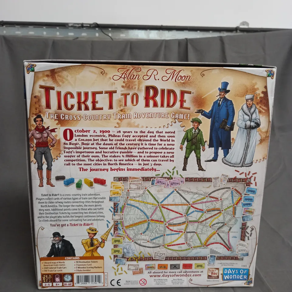 TICKET TO RIDE DAYS OF WONDER BOARD GAME - ALAN R MOON 