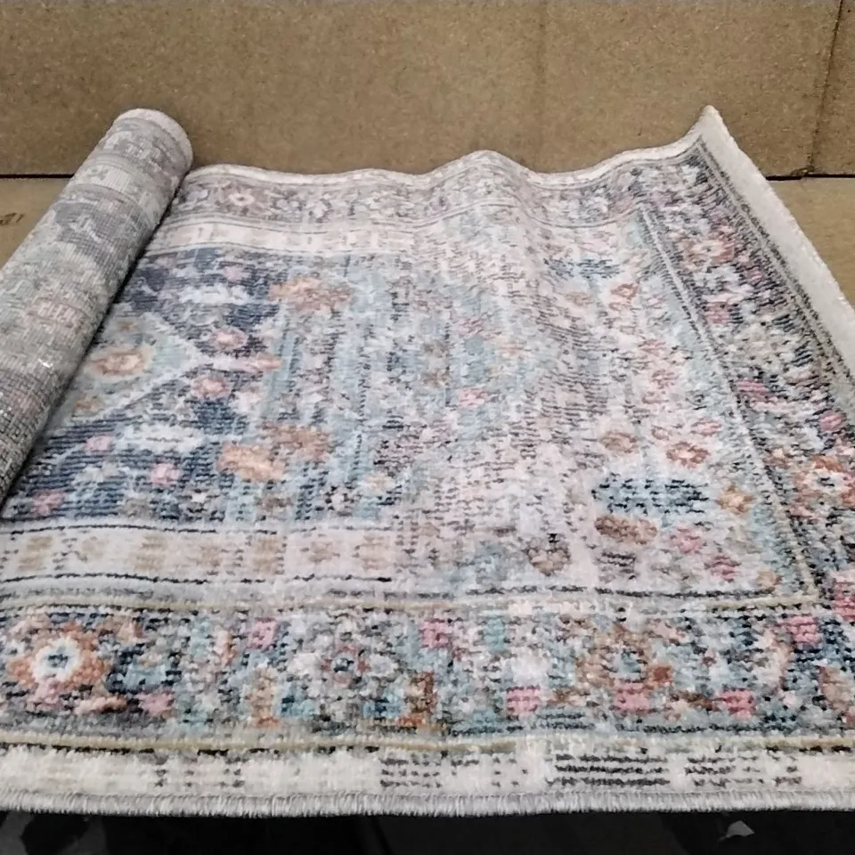  BRAND NEW PACO HOME BLUE TORRES RUG 80CM X 150CM 