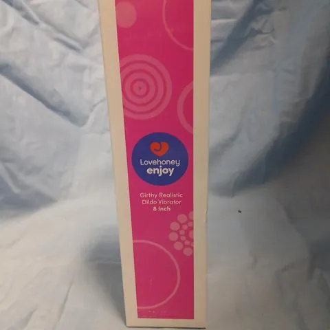 LOVEHONEY ENJOY GIRTHY REALISTIC DILDO VIBRATOR – 8-INCH (BOXED)