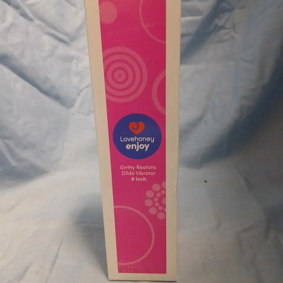LOVEHONEY ENJOY GIRTHY REALISTIC DILDO VIBRATOR – 8-INCH (BOXED)