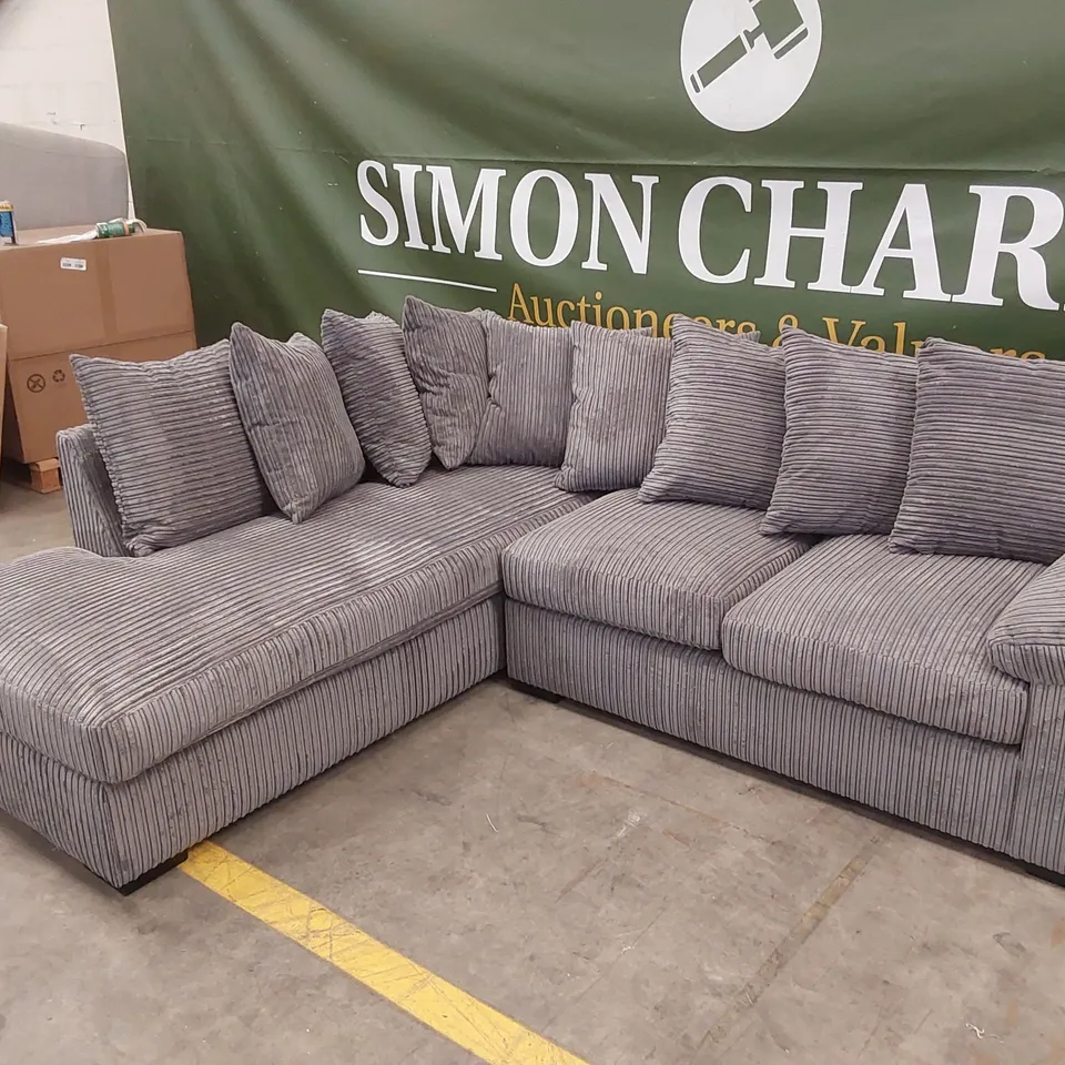 AMALFI LEFT HAND SCATTER BACK FABRIC CORNER CHAISE SOFA - CHARCOAL  RRP £999