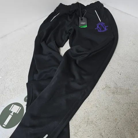 APTUS PERFORMANCE TRACKPANTS β BLACK, WORTHING HIGH SCHOOL LOGO, UK SIZE 28/30