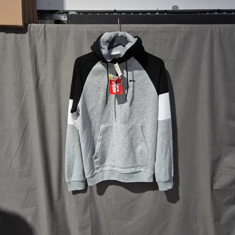 SLAZENGER COLOUR-BLOCK HOODIE, GREY/BLACK, UK M (EU M, US M)
