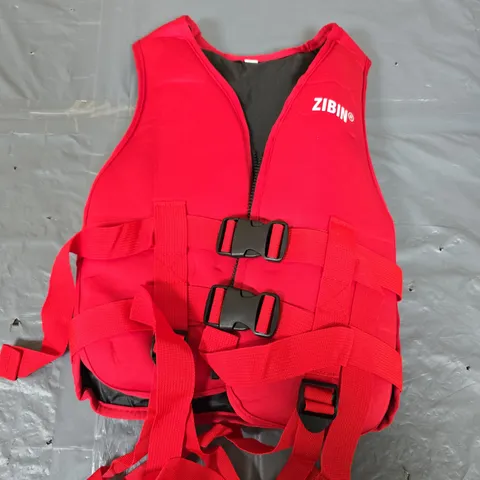 RED LIFE JACKET WITH ADJUSTABLE STRAPS BY ZIBIN