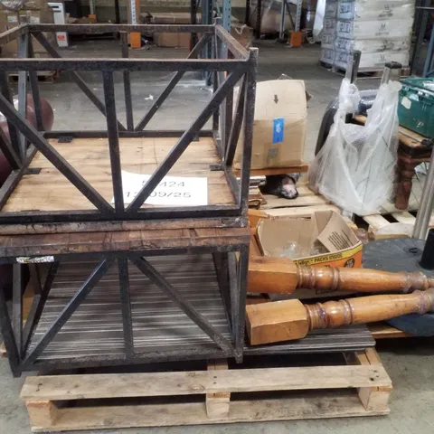 PALLET CONTAINING ASSORTED GLASSES & FURNITURE PARTS