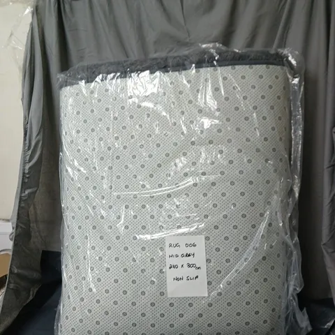  MID GREY RUG , 240 X 300 CM, NON-SLIP