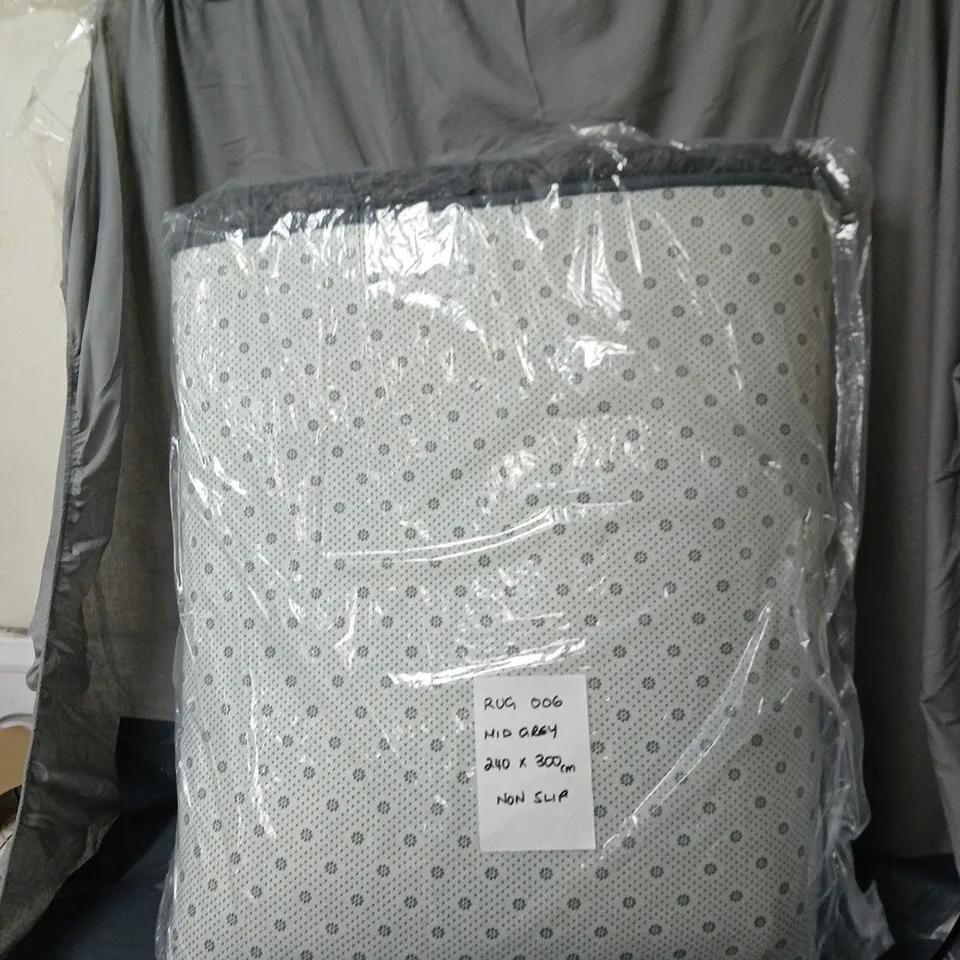  MID GREY RUG , 240 X 300 CM, NON-SLIP