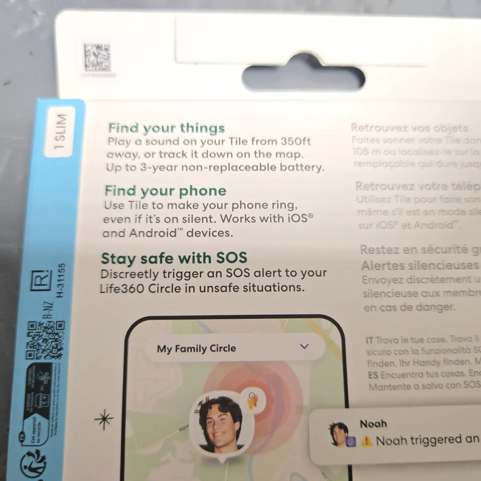 TILE SLIM BY LIFE360 – WALLET/ITEM TRACKER (BOXED)
