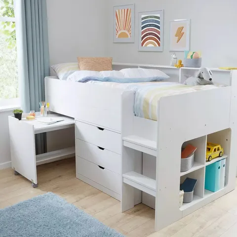 BOXED ASPEN MIDSLEEPER BED - WHITE OAK (4 BOXES)