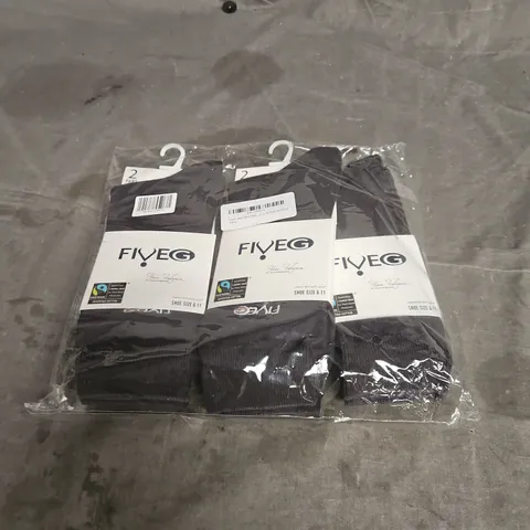APPROXIMATELY 30 FIVEG 6PACK SOCKS IN GREY SIZE 6-11