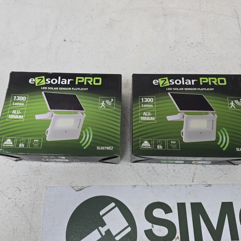 EZSOLAR PRO LED SOLAR SENSOR FLOODLIGHT – SET OF 2 BOXED UNITS