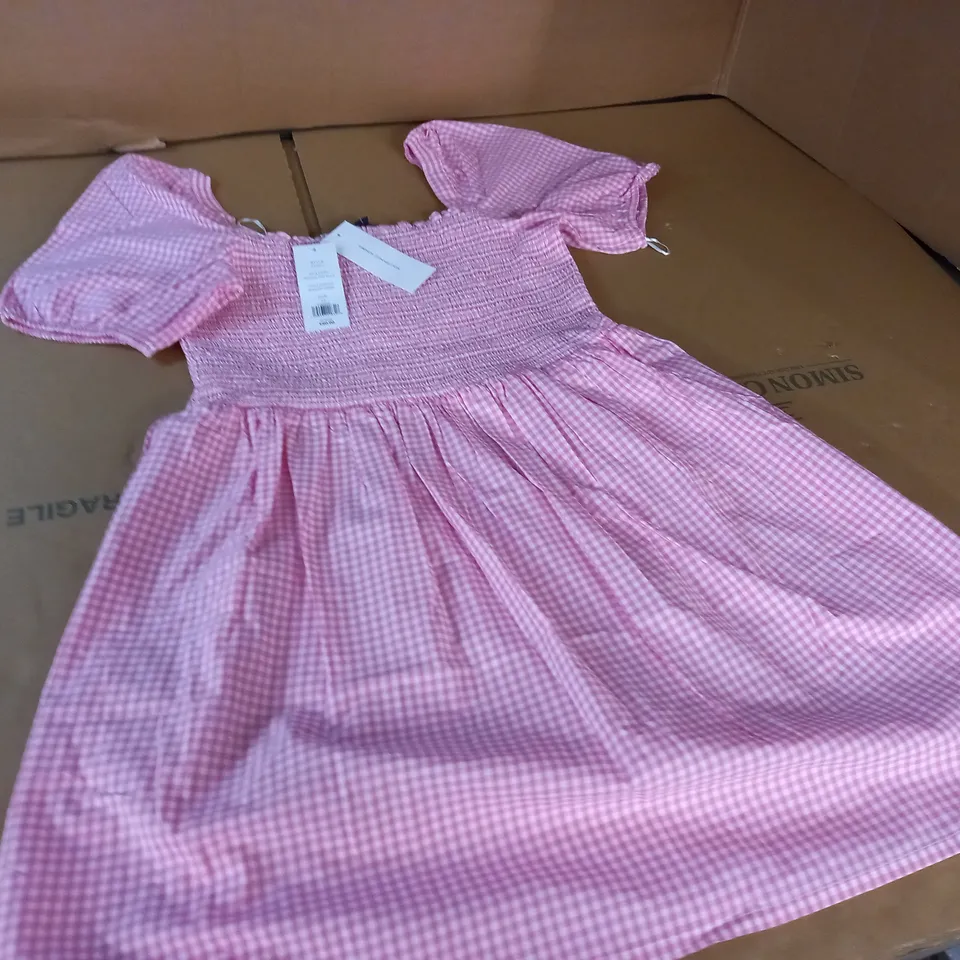 FRENCH CONNECTION BEGONIA GINGHAM SMOCKED DRESS - M
