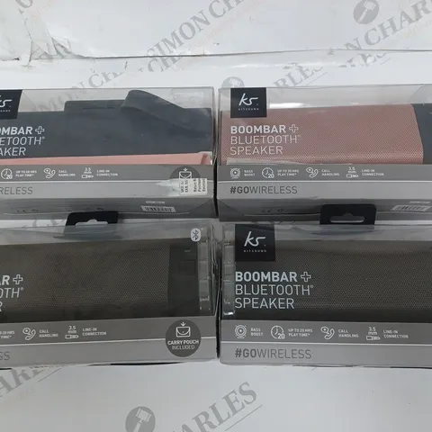 LOT OF 4 KITSOUND BOOMBAR + BLUETOOTH SPEAKERS
