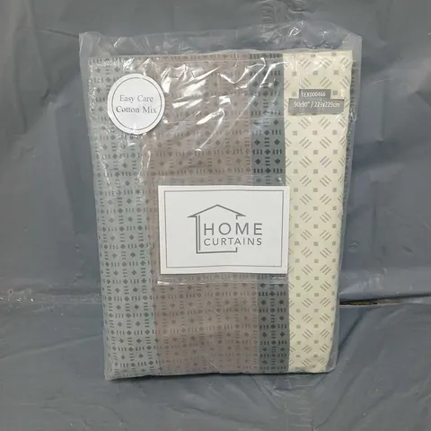 HOME CURTAINS SEVILLE ONE PAIR OF PRINTED PENCIL PLEAT LINED CURTAINS 229X229CM 