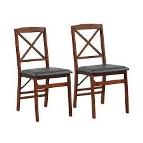 COSTWAY SET OF 2 HIGH BACK WOODEN DINING CHAIR - 1 BOX