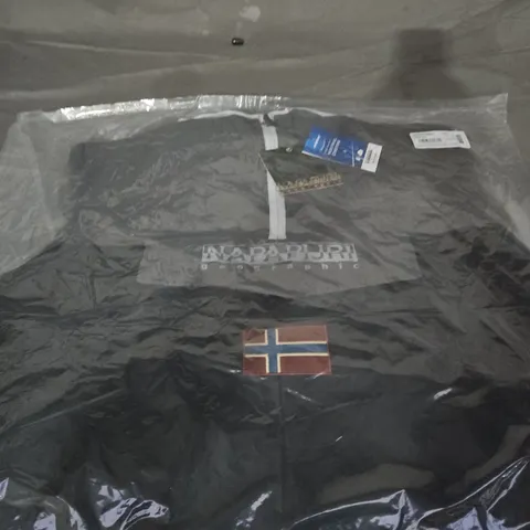 NAPAPIJRI BLACK JACKET WITH NORWEGIAN FLAG PATCH β SIZE XL