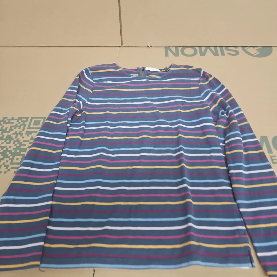 FAT FACE YOUNG CREW STRIPED LONG-SLEEVE TOP SIZE 10/11