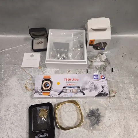 APPROXIMATELY 15 ASSORTED JEWELLERY PRODUCTS TO INCLUDE NECKLACES, WATCHES, BRACELETS ETC 
