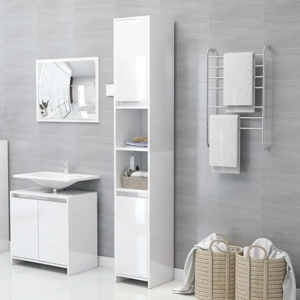 BOXED DORIVAL 30CM W × 183.5CM H × 30CM D FREE-STANDING TALL BATHROOM CABINET 