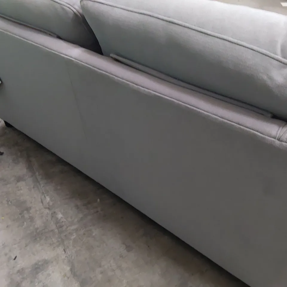 QUALITY BRITISH DESIGNER LOUNGE Co. TWO SEATER SOFA LIGHT GREY FABRIC 