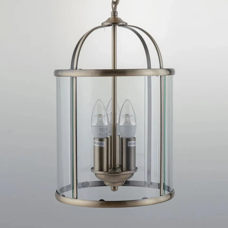 BOXED STRASBURG 3-LIGHT LANTERN PENDANT