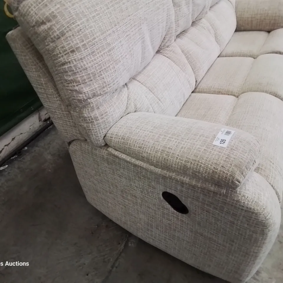 QUALITY BRITISH DESIGNER & MANUFACTURED G PLAN MINSTRAL SINGLE MANUAL RECLINING THREE SEATER SOFA WAFFLE CARAMEL FABRIC 
