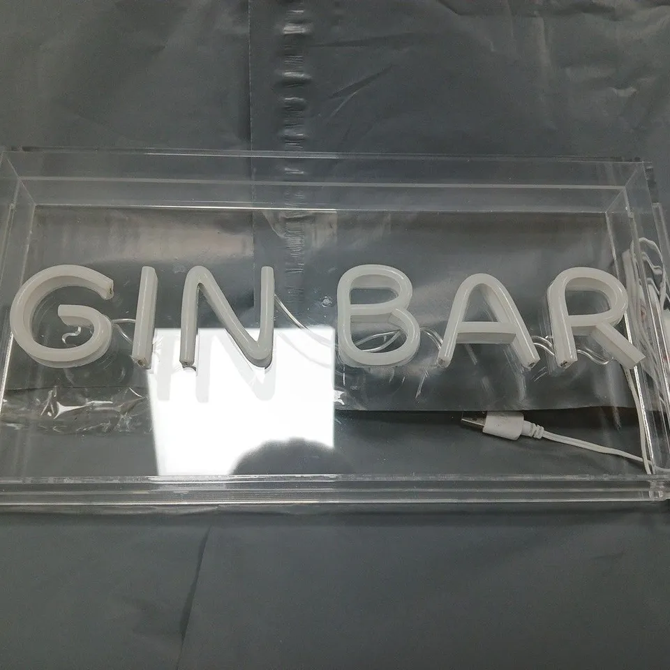 BOXED NEONBOX GIN BAR SIGN