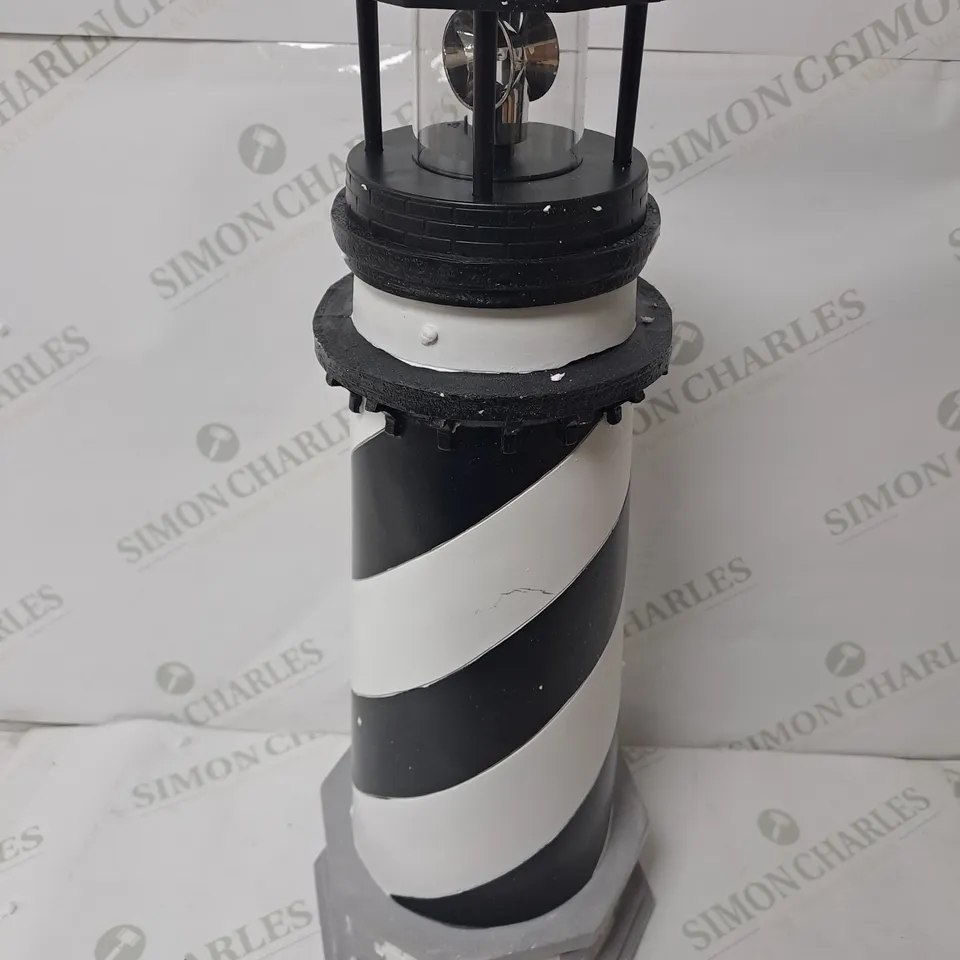 BOXED GARDEN REFLECTIONS SOLAR LED LIGHTHOUSE 50CM, BLACK