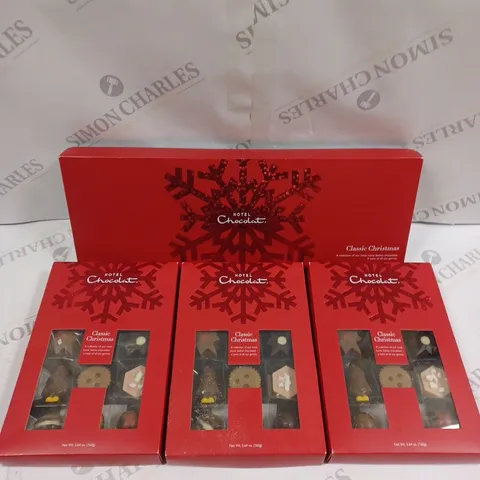4 X HOTEL CHOCOLAT CLASSIC CHRISTMAS CHOCOLATE SELECTIONS