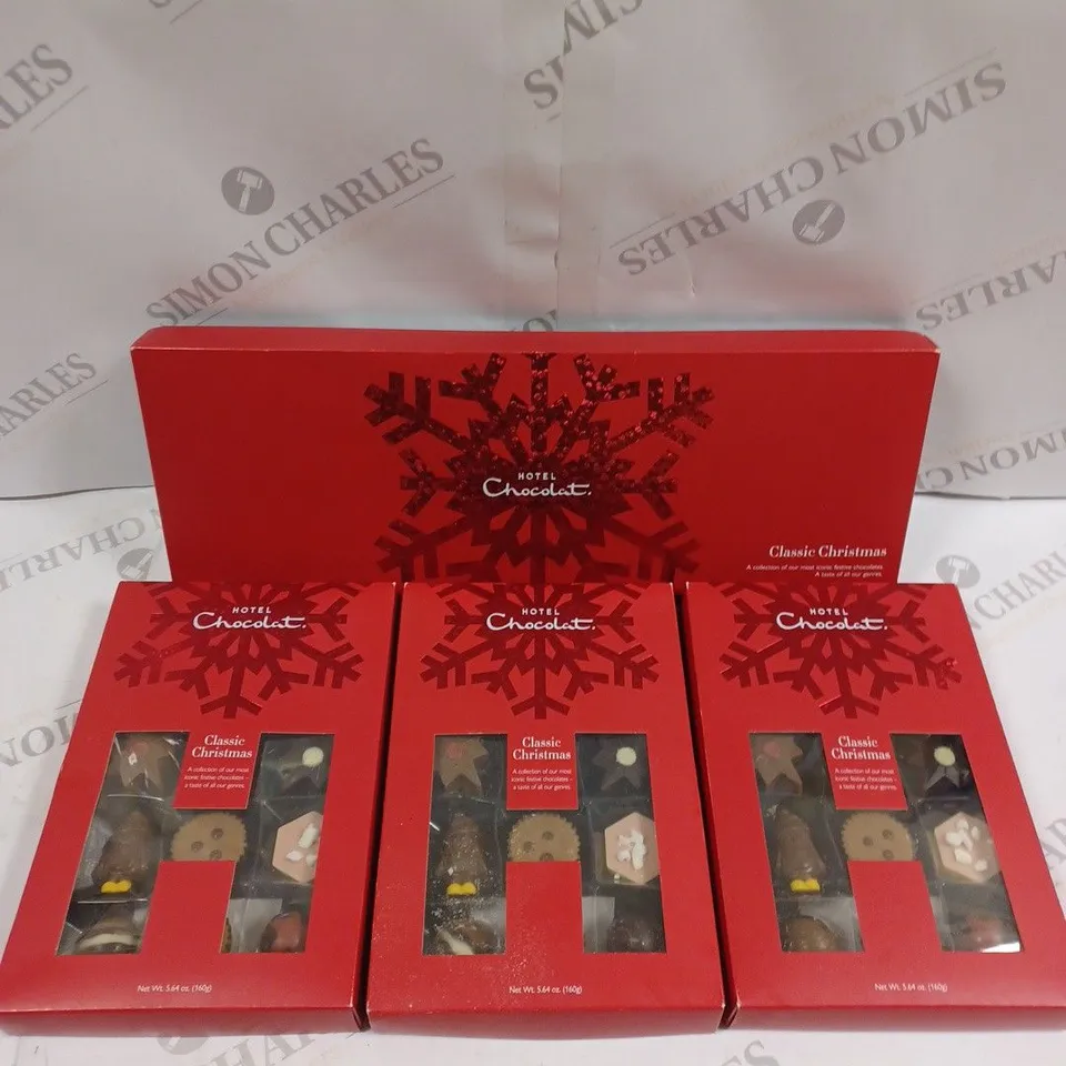 4 X HOTEL CHOCOLAT CLASSIC CHRISTMAS CHOCOLATE SELECTIONS