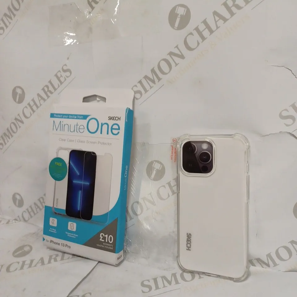 LOT OF 5 MINUTE ONE CLEAR CASE AND SCREEN PROTECTORS FOR IPHONE 13 PRO 