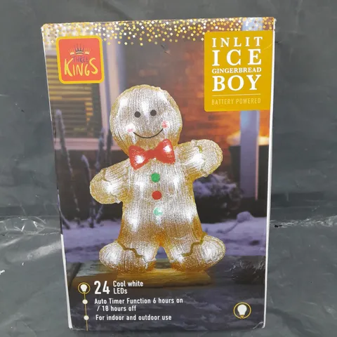 BOXED THREE KINGS GINGERBREAD MAN ACRYLIC BATTERY OPERATED OUTDOOR CHRISTMAS LIGHT