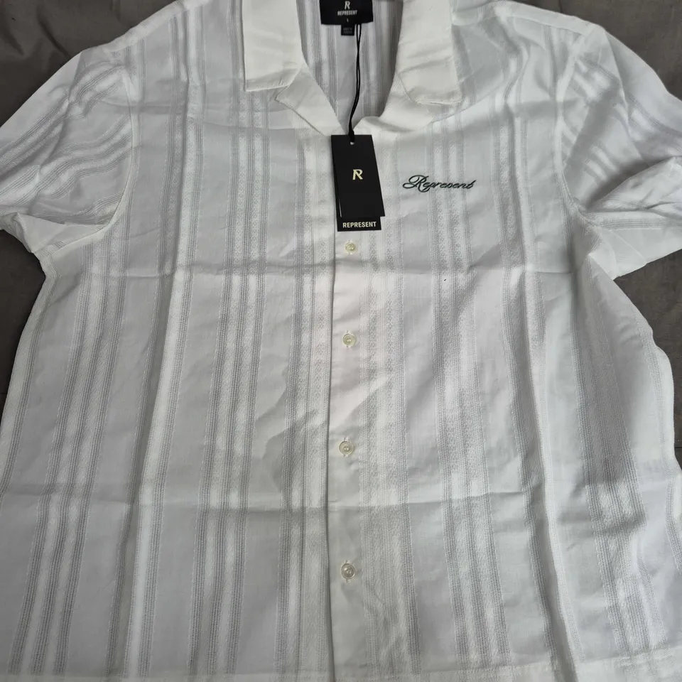 REPRESENT BOWLING SHIRT - ANTIQUE WHITE - UK SIZE L