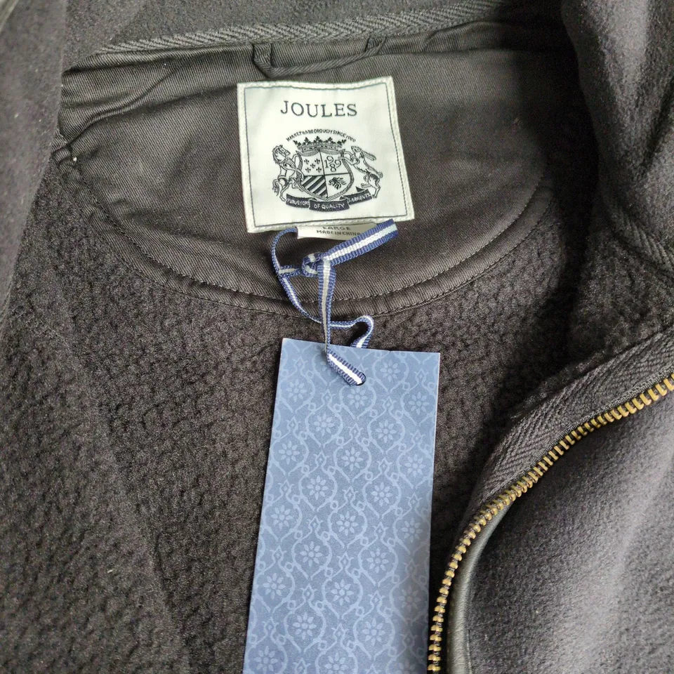 JOULES BLACK FLEECE GILET – ZIP FRONT WITH SIDE POCKETS – UK LARGE