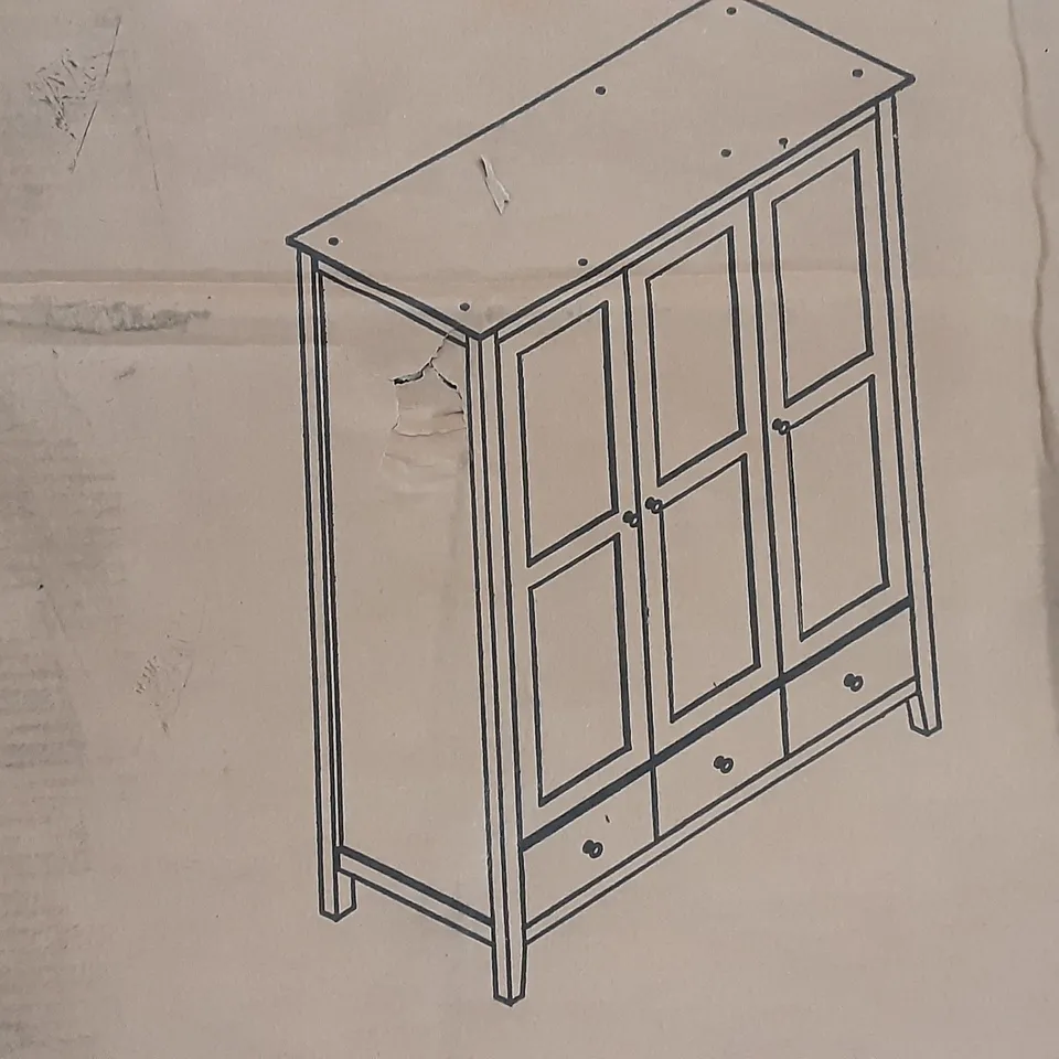 BOXED LYNTON TRIPLE WARDROBE IN NAVY - H181 X W138 X D56CM ( 2 BOXES )