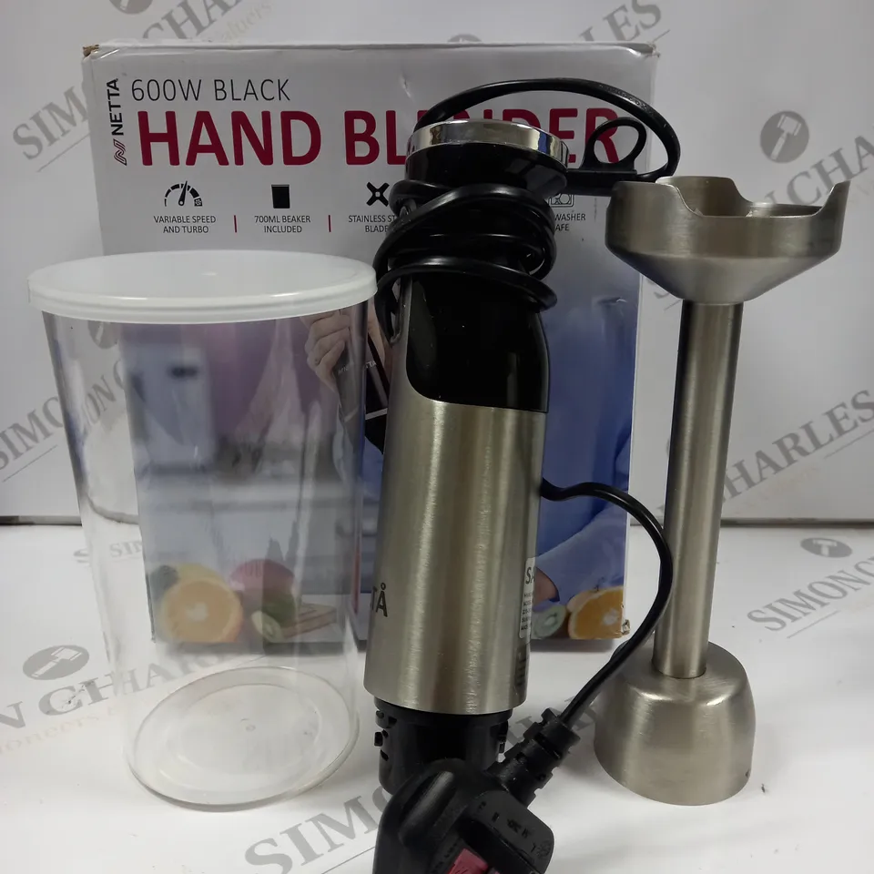 BOXED NETTA 600W BLACK HAND BLENDER 