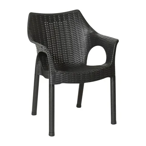 BOXED BOLERO ELEMENTS POLYPROPYLENE ARMCHAIRS BLACK (4 PACK)